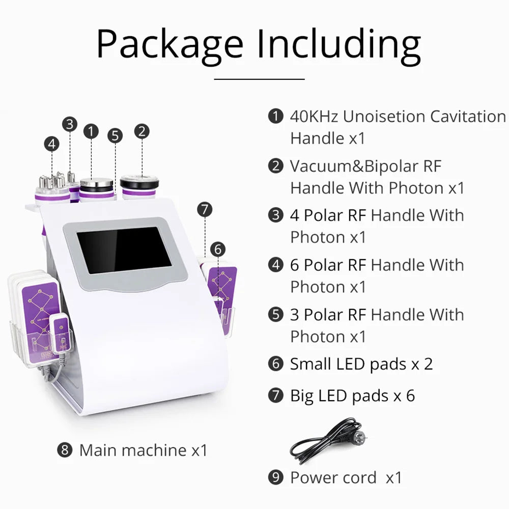 5/6/9 in 1 Cavitation Body S shape Machine Beauty Device Facial Massager Care Tool Skin Tighten Face -2