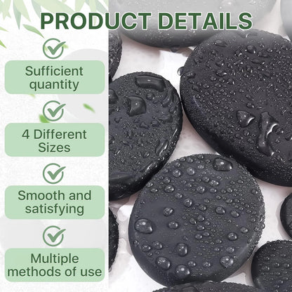 Massage Hot Stone Set,10 Piece Black Hot Stone Massage Set,Hot Massage Stone for Professional or Home Spa,For Body Massage