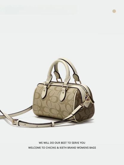 CHICINS&KIETH Premium Boston Handbag Women's 2025 New Lightweight Single oulder Crossbody Bag Casual Chic Pure Color