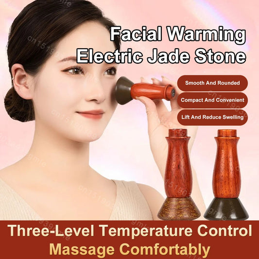 Electric Heating Bian Stone Hot Compress Body Massage Spa Care Lifting Skin Remove Wrinkles Guasha Massager Facial Lifting Tool