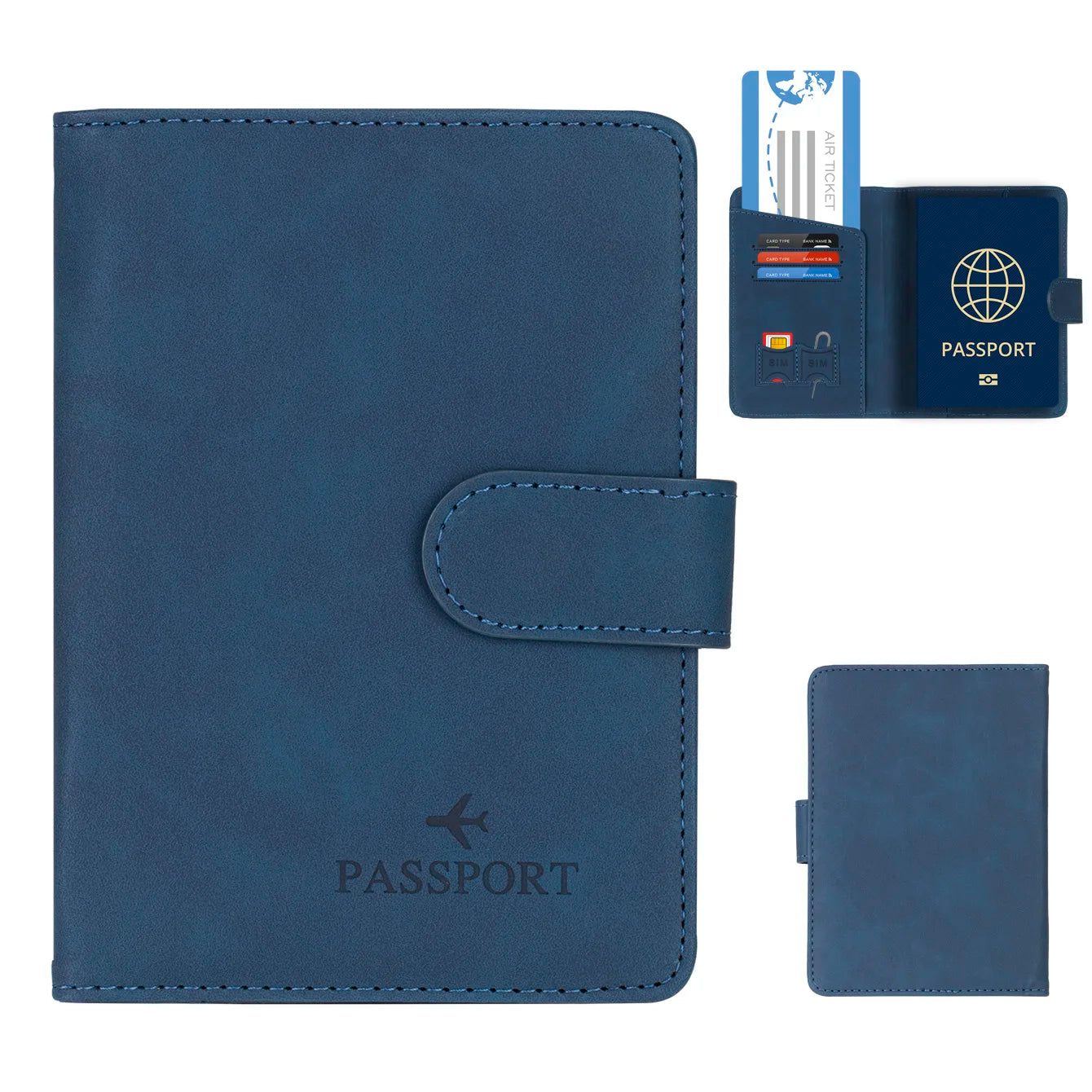 Passport Holder Cover Wallet RFID Blocking Leather Card Case Travel Accessories for Women Men