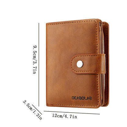 Trifold Wallet ID Credit Card Holder for Men, Large Capacity Multifunctional Purse Money Clips Purse, Pocket Purse, Money Clip