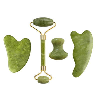 Natural Jade Roller Gua Sha Massage Set Guasha Board Comb Gouache Scraper Body Acupuncture Spa Facial Anti Aging Lifting Tools