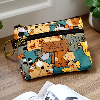 Cute Animals Wallet Zipper Purse Cartoon Small Coin Purse Lightweight Storage Bag Money Bag Key Card Holder For Student Women