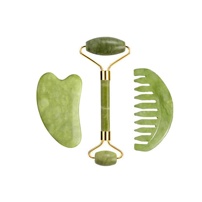Natural Jade Roller Gua Sha Massage Set Guasha Board Comb Gouache Scraper Body Acupuncture Spa Facial Anti Aging Lifting Tools