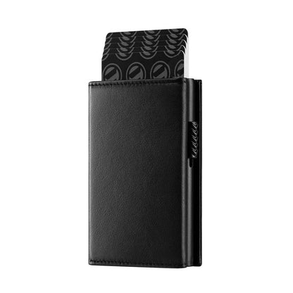 Carbon Fiber & Aluminum Men's Bifold Wallet - RFID Blocking Automatic Pop-Up Cardholder, Coin Compartments, Business Money Purse