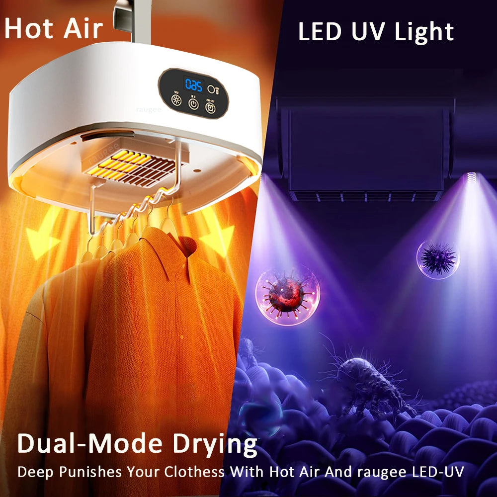 Portable Clothing Dryer Electric Clothes Dryer UV Sterilization Laundry Dryer Folding Portable Clothes Dryer with Remote Control