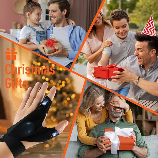 LED Half Finger Glove for Men Women Outdoor Waterproof Night Fishing Bait Cycling Running Flashlight Automotive Inspection Light