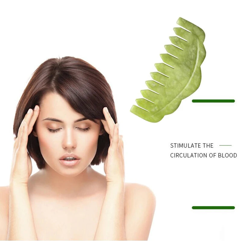 Natural Green Xiuyu Gua Sha Board Jade Stone Massager For SPA Acupuncture Body Scraping Gouache Scraper Facial Beauty Tool