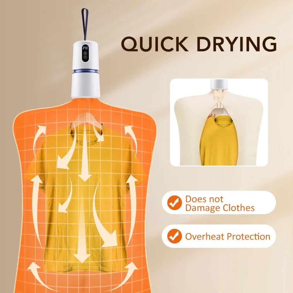 110-220V Smart Portable Clothes Dryer Clothes Laundry Tumble Dryer With Timing Laundry Dryers Outdoor Travel Garment Clothing