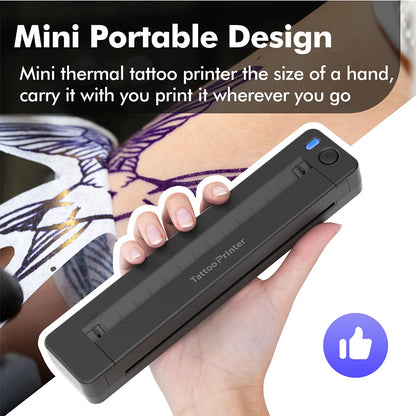 Mini Portable A4 Thermal Printer Multifunctional Tattoo Document Printer Bluetooth HD Printing Tattoo Machine A4 Paper Printer