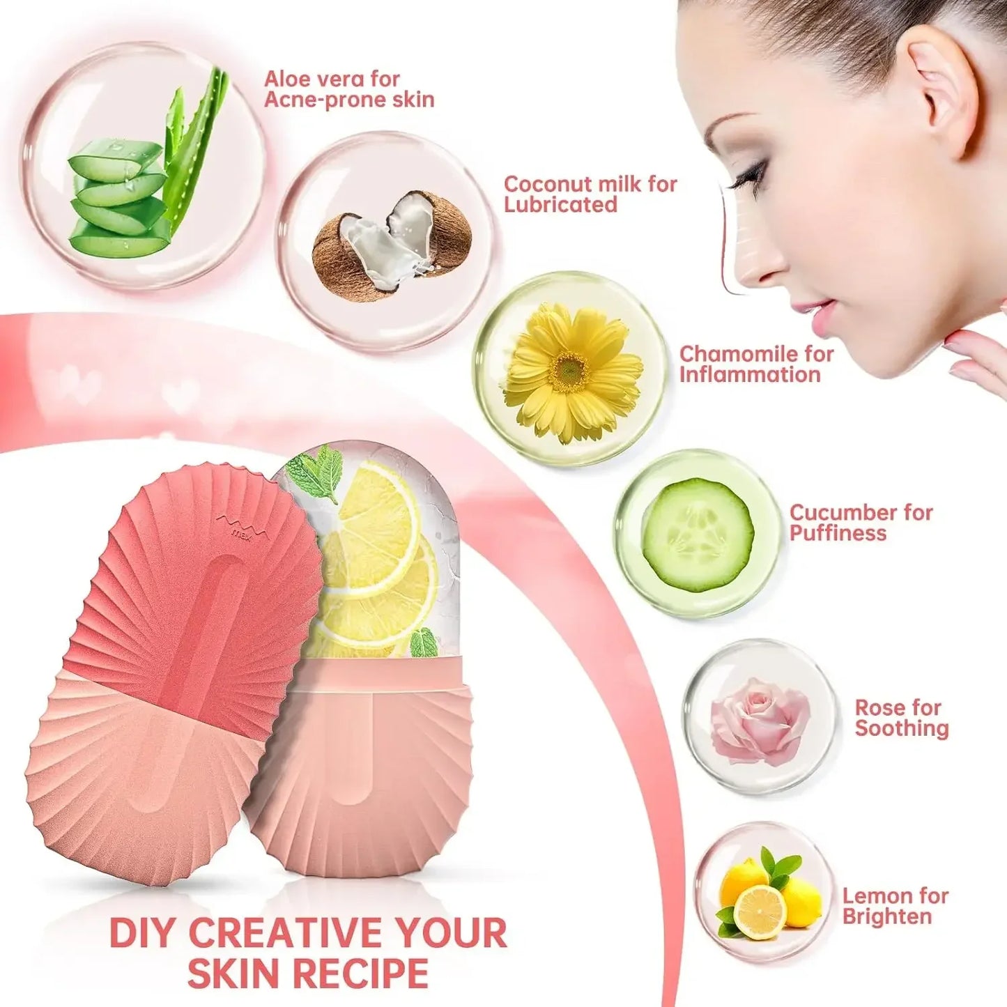 Ice Facial Roller Skin Care Beauty Lifting Contouring Tools Ice Cube Trays Ice Globe Balls Face Massager Skin Care Tool
