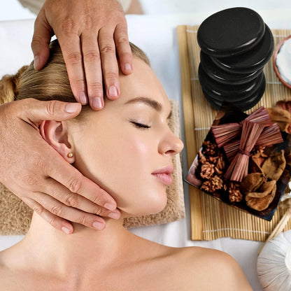 Hot Stones for Massage 4 Large and 2 Medium Basalt Stones Set Hot Rocks Massage Stones for Spa, Relaxing, Healing