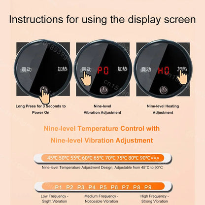 Hot Stone Scraping Vibration Massager Relax Muscles Warm Moxibustion Guasha Spa Therapy Bianstone Massage Relaxation Tool