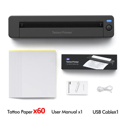 Mini Portable A4 Thermal Printer Multifunctional Tattoo Document Printer Bluetooth HD Printing Tattoo Machine A4 Paper Printer