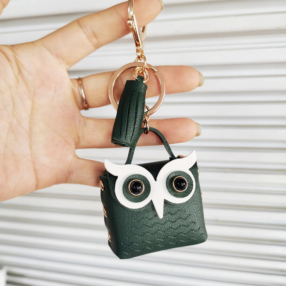 MultiPurpose Mini Owl-shaped Coin Purse Bags Fashionable Backpack Decoration Keychain Earphone Bag for Women Girls Small Pouch