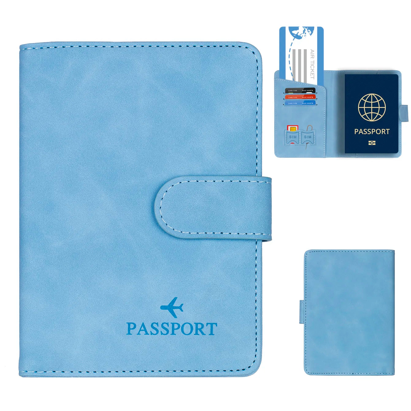 Passport Holder Cover Wallet RFID Blocking Leather Card Case Travel Accessories for Women Men