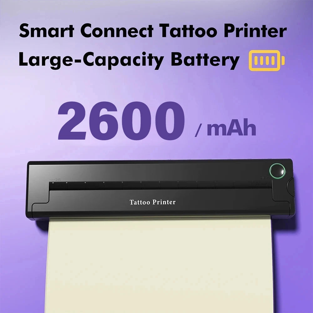 Mini Portable A4 Thermal Printer Multifunctional Tattoo Document Printer Bluetooth HD Printing Tattoo Machine A4 Paper Printer