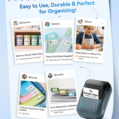 NIIMBOT B1 Portable Thermal Printer With Tapes 2 Inch Adhesive Label Printer Mini Bluetooth Sticker Maker Support Smartphones PC