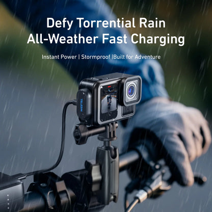 TELESIN Magnetic Waterproof Charging Side Cover Cable KIT For Gopro hero 9 10 11 12 13 Type-C Charging Cover Port Easy Removable