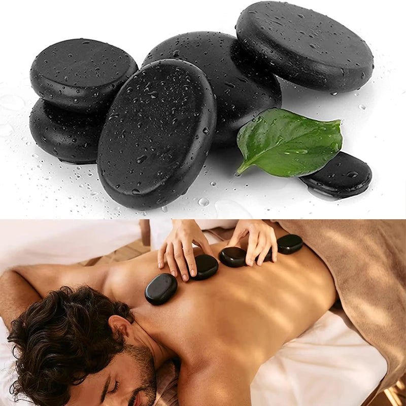 12 Pcs 4x6cm Spa hot Stone Beauty Stones Massage Lava Natural Stone Hot Relieve Stress RELAX jade massage set toe massage