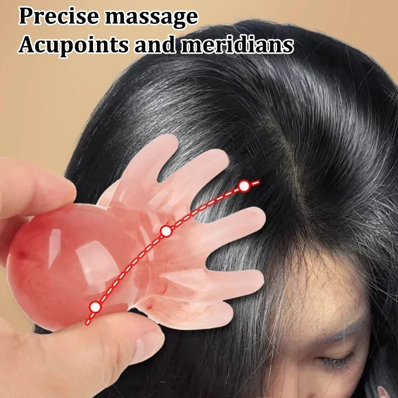 Resin Octopus Comb Head Massager Meridian Scraping Scalp Massage Brush Acupuncture SPA Gua Sha Health Massage Tool