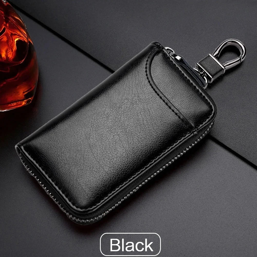 Genuine Leather KeyChain Unisex Key Bag Multifunction Organizer Wallet Holder Smart Housekeeper Car Small Key Case Keys Pouch