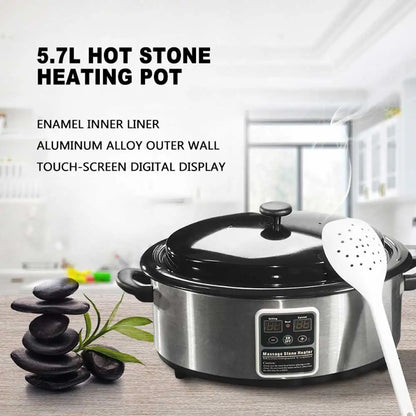 Hot Stone Massage Set Heater Massage Machine Relieve Stress Back Pain Health Care Lava Basalt Round Massage Tool Stone