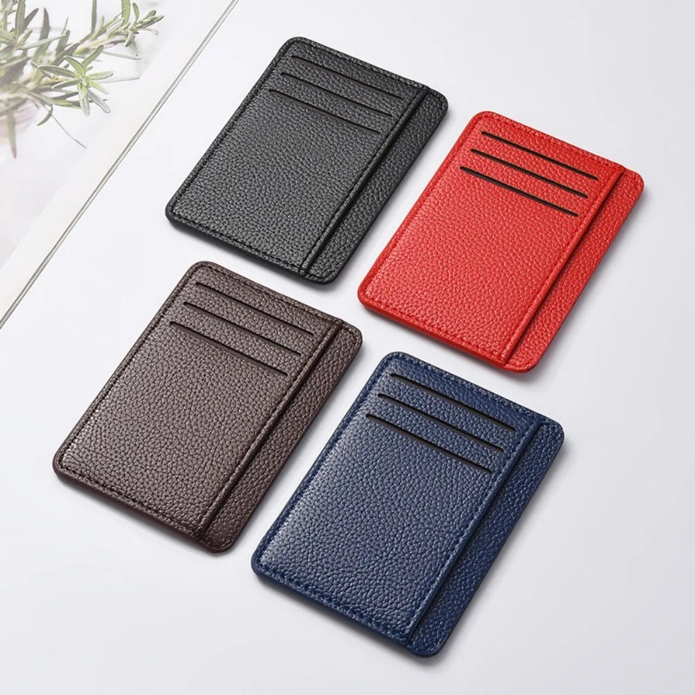 Men's Slim Minimalist Front Pocket Wallets RFID Blocking Credit Card Holder Portable Leather Wallets