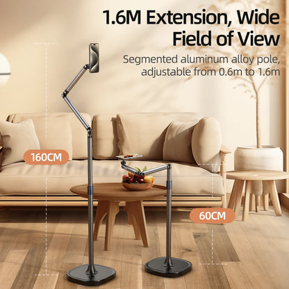 TELESIN Magnetic Mobile Phone Floor Stand Cantilever Live Broadcast Tablet Bracket Lifting Bracket Universal Mobile Phone Holder