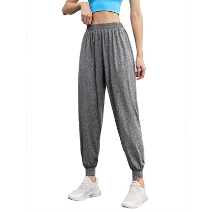 High-waisted Versatile Loose Casual Pants With Cuffed Ankles For Slimming Fitness Sports Trousers