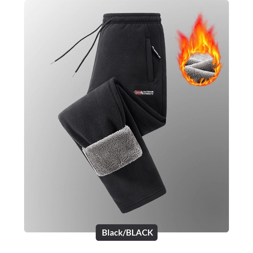 Herren Neue Herbst-Winter-Fleece-gefütterte Thermohose im norwegischen Stil in amerikanischen und europäischen Größen