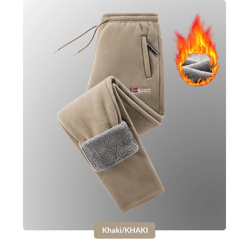 Herren Neue Herbst-Winter-Fleece-gefütterte Thermohose im norwegischen Stil in amerikanischen und europäischen Größen