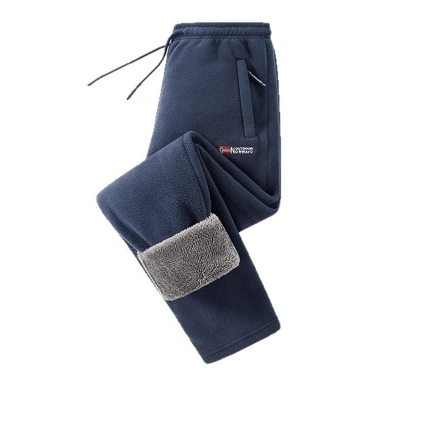 Herren Neue Herbst-Winter-Fleece-gefütterte Thermohose im norwegischen Stil in amerikanischen und europäischen Größen