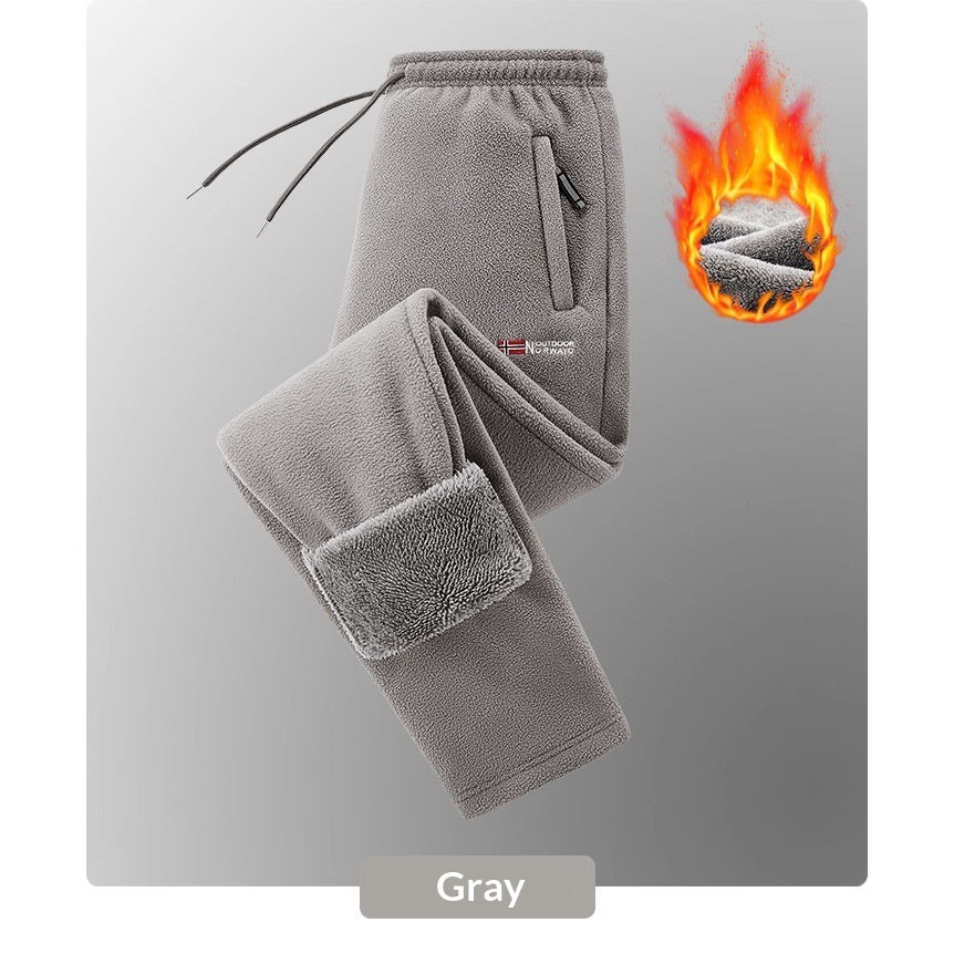 Herren Neue Herbst-Winter-Fleece-gefütterte Thermohose im norwegischen Stil in amerikanischen und europäischen Größen