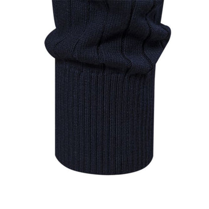 Half-zipper Pullover Sweater Men's Fashion Casual Stand Collar Long-sleeved Knitted Tops Fall Winter Clothing