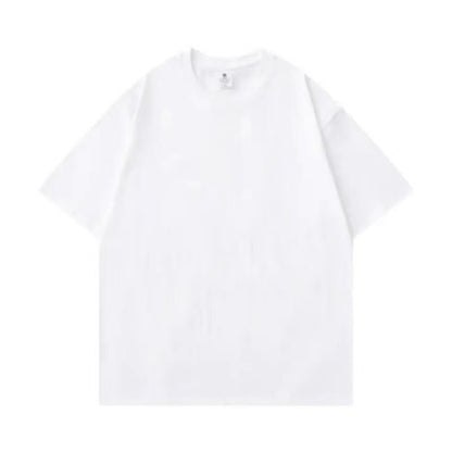 Plus Size Cotton Men's Blank T-Shirt White Oversized Retro Solid Color T-Shirt Large Size Men's Women's Fashion Short Sleeve Men's T-Shirt